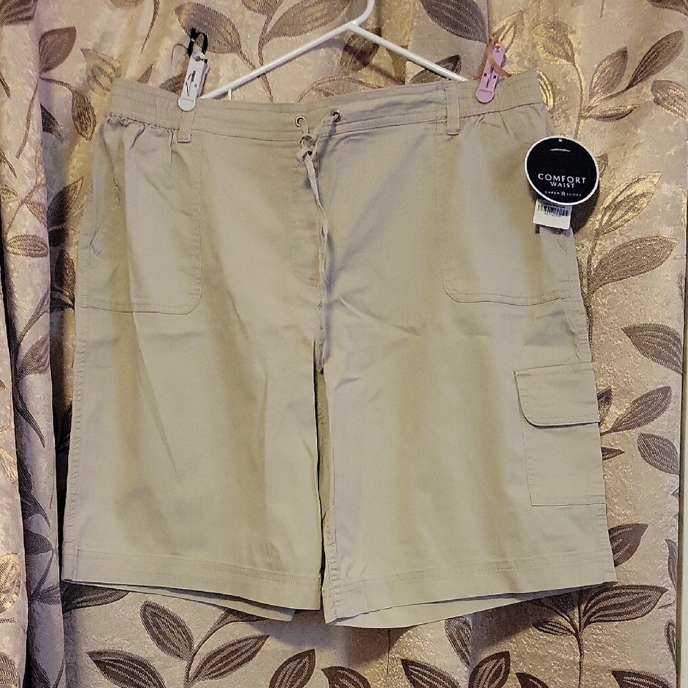 Karen Scott Beige Women's Cargo Bermuda Shorts